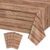 PTECDROTS 4 Pack Light Brown Grain Wooden Tablecloth Rectangular Table