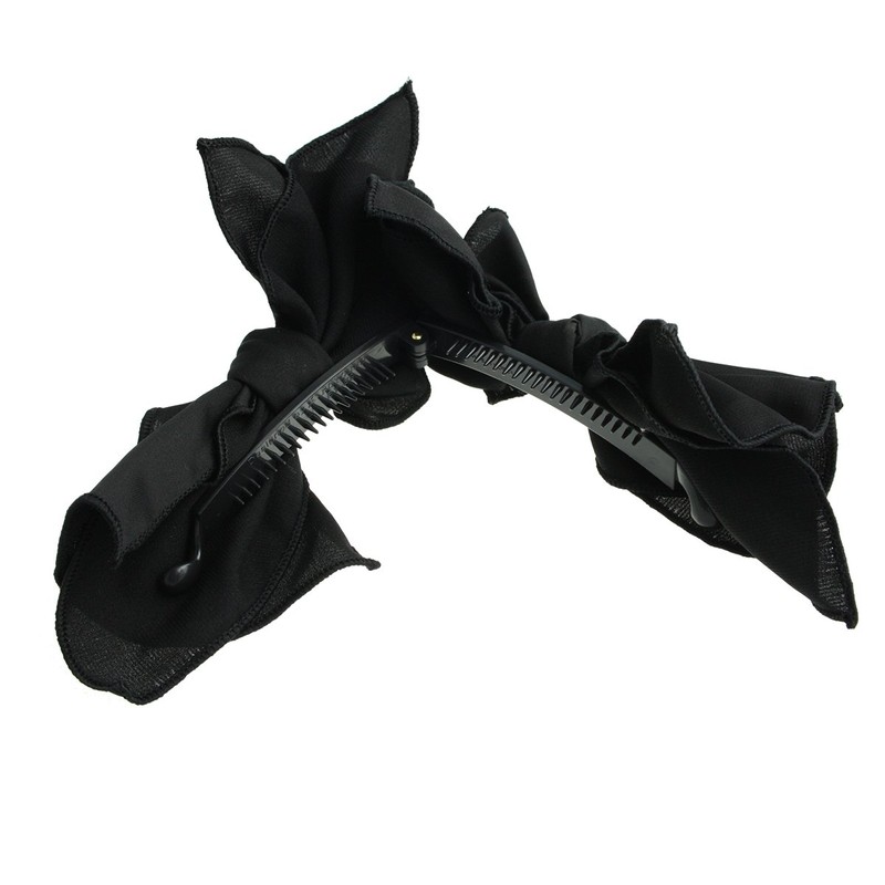 VINGTAINE H-300 Fluttering Scarf, Ribbon, Banana Clip, Hair Clip, Black