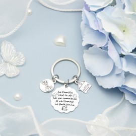 XQXQXZ Schlüsselanhänger Familie Baum des Lebens Haus Familie graviert personalisierte Puzzle-Anhänger teilbar Schlüsselanhänger Edelstahl Geschenk Liebe Muttertag Vater Geburtstag, silber, Large