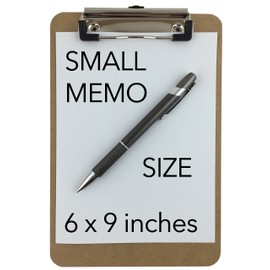 Trade Quest Memo Size 6'' x 9'' Clipboard Low Profile Clip Hardboard (Pack of 6)