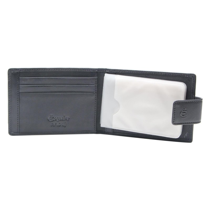 Esquire Logo Card Holder Leather 10,5 cm schwarz