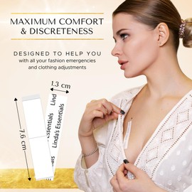 Linda's Essentials Linda's Essentials Double Sided Body & Clothing Tape (50 Pack) - Transparent Fashion Tape for Clothes, Dress & Body | Suitable for All Fabric Types & Sensitive Skin - Extra Sticky Support