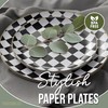 Trendables Checkered Paper Plates with Gold Rim | 200 Pcs
