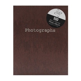 Picture This Tallon Snake Skin 6x4 Photo Album Memo Slip in Holds 100 Photos (Brown)