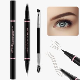 LAVONE Eyebrow Pen Makeup Kit, with Waterproof Eyebrow Pencil, Eyeliner, Pomade, and Brow Brush, Smudge-Proof and Long Lasting, Create Full and Natura
