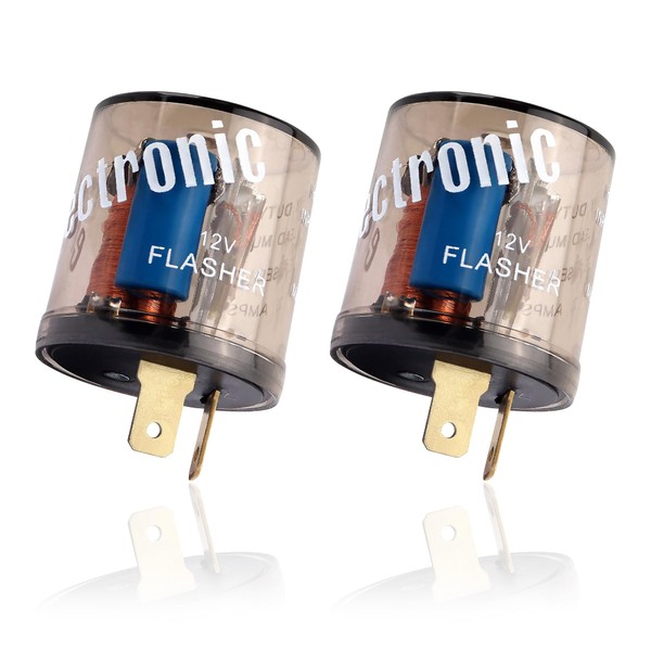 2PCS Flasher Relay for Led Turn Signal,2 Pin Heavy Duty