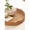 Kate and Laurel Wavley Modern Round Scalloped Woven Rattan Tray,