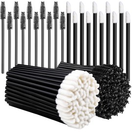 Matomtak 200pcs Disposable Eyelash Brushes Disposable Lip Brushes Portable Makeup Brushes Lipstick Brushes Eyebrow Brushes Easy to Use Solid Bar Multipurpose Makeup Beauty Makeup Tools