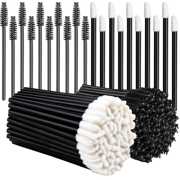 Matomtak 200pcs Disposable Eyelash Brushes Disposable Lip Brushes Portable Makeup