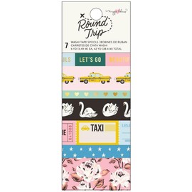 American Crafts Round Trip WASHI 7 Rolls, 6 Yards Each