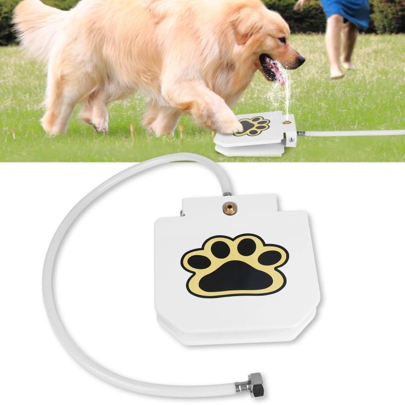 Outdoor Dog Pet Water Dispenser Step Activated Sprinkler with Interactive