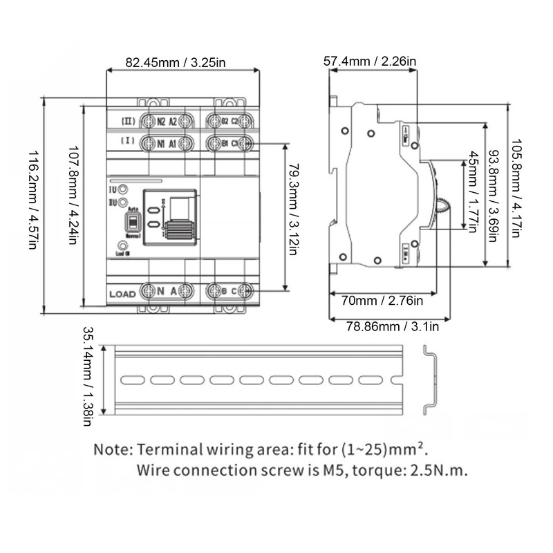 63A Power Automatic Transfer Switch, Electrical Selector Switches Uninterrupted Power