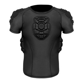 Topeter Youth Football Rib Protector Undershirt with Rib, Chest, Shoulder, Back Protection for Baseball, Paintball, Rugby, Hockey YM