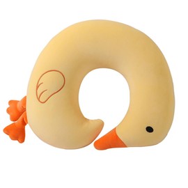 Skyseen Flamingo Neck Pillow Goose U-Shaped Pillow Cute Animal Pillow for Travel and Birthday Gift (Yellow)