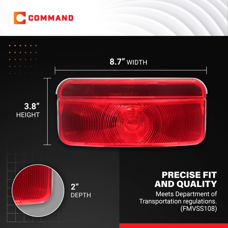 Command Electronics OEM 12V Incandescent RV & Trailer Tail Light