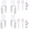 Canomo Universal White Plastic Toilet Seat Hinges Replacement with Bolts