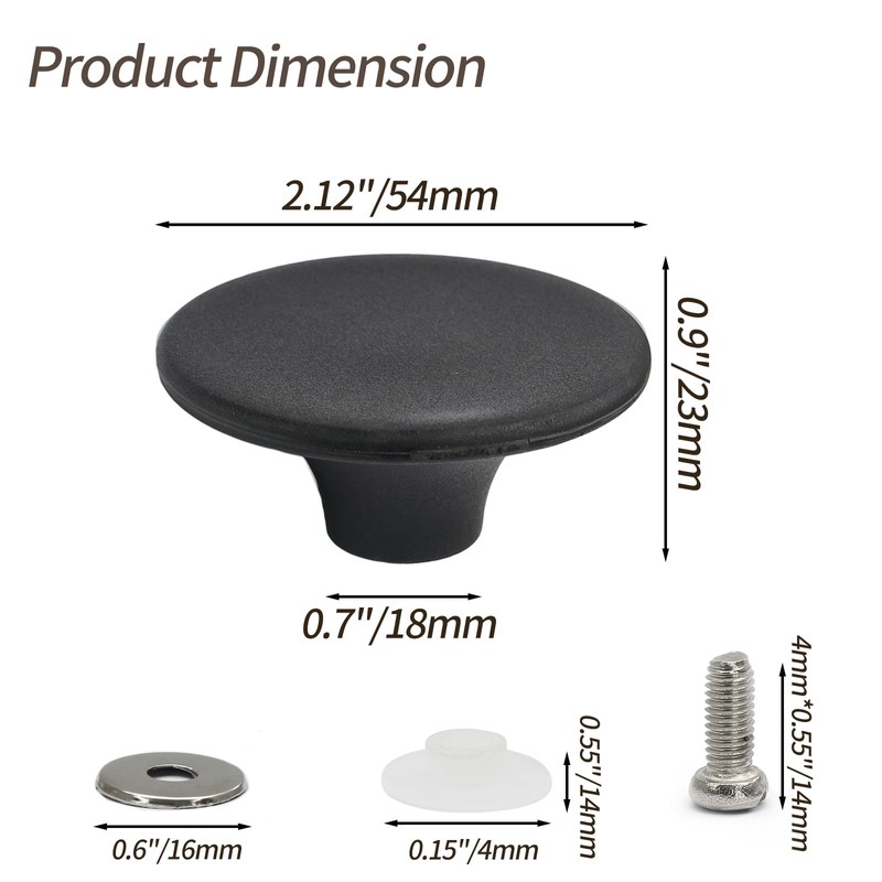 suiwotin 2pcs Dutch Oven Knob, Black Lid Knob Replacement for