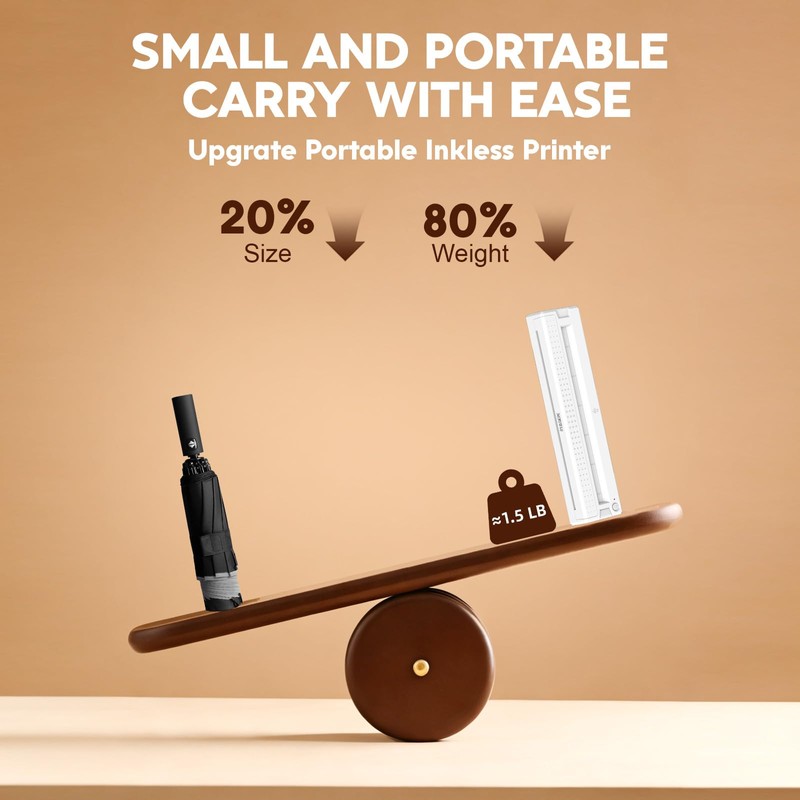 YIRIGUI Portable Wireless Inkless Printer for Home Travel, M9 Small