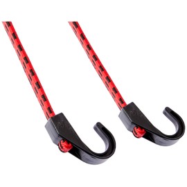 Carfit Flat Strap Stretch Cord with Heavy Duty Plastic Hooks 2 Piece Set