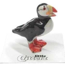 Little Critterz "Swimmer Horned Puffin Hand Painted Porcelain Figurine