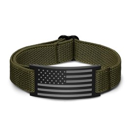 DANDUOSO Independence Day Patriotic Bracelet for Men US Flag Military Adjustable Wristbands Christian Jewelry Cross Faithful Design Gift for Son,Father,Boyfriends (Military Colors)