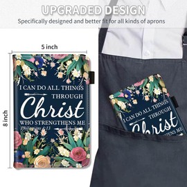 RYUITHDJP Server Book, Waitress Books with Zipper Pocket Christian Flower Design Serving Book Organizer Restaurant Guest Check Presenter Fit for Serving Aprons