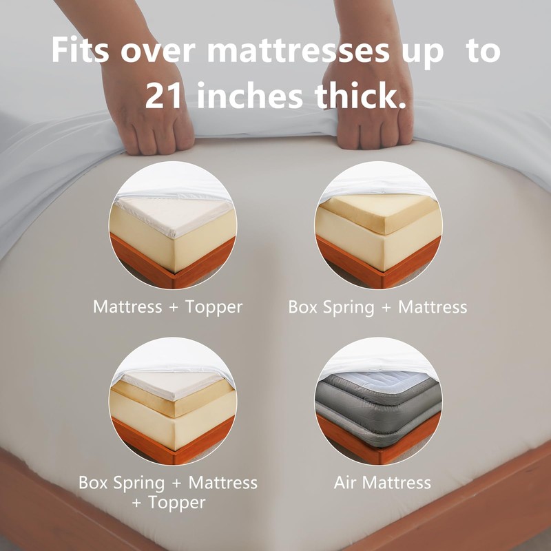 CozyLux Extra Deep Pocket King Size Sheets Set - 6