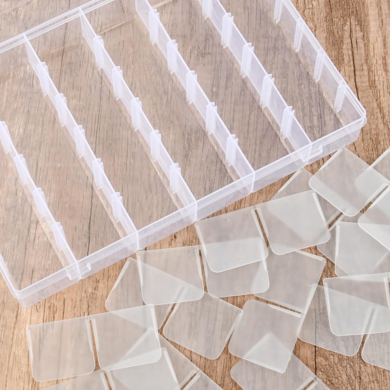 TIMESETL 2 x 36 Compartment Removable Clear Plastic Storage Boxes