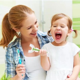 U Shaped Toothbrush Kids 2 Pack, Toddler Toothbrush Age 2-6, Manual Whole Mouth Toothbrush With Cute Pig Handle for Kids Children, 360 Soft U Shaped Toothbrush for Toddlers Oral Cleaning, (Pinkx2)