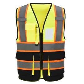 AYKRM 11 colors available 3xl safety vest black yellow
