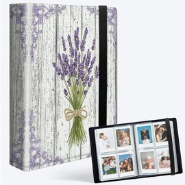 Small Photo Album for 2x3 Photos, Holds 256 Pictures Mini Pocket Photo Book for Fujifilm Instax Mini 12 11 9 40 90 8 7 Evo LiPlay Instant, Lavender Wood