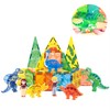 OMIPAWZ Dinosaur Magnetic Tiles, Dino Magnet Building Construction Toy for