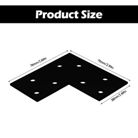 8 Pcs Corner Bracket for Wood, Flat Fixing Brace, L Brackets for Wood, Angle Brackets Straight for Repairing Fixing Furniture Support Joining Mending Plates, 3x3x1.5"