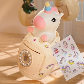 Unicorn Piggy Bank for Kids, Money Box, Large Size