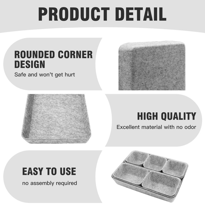 Felt drawer organiser,Drawer Organiser Set,Stackable Storage Boxes,Eco-Friendly Makeup Drawer Organiser,Felt