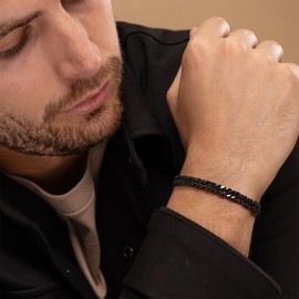 IEFLIFE Gifts for Husband - Gifts for Him Men from Wife, Anniversary Birthday Gift Bracelet for Husband from Wife, 8mm Stainless Steel Mens Silver Cuban Link Bracelet Jewelry Gift