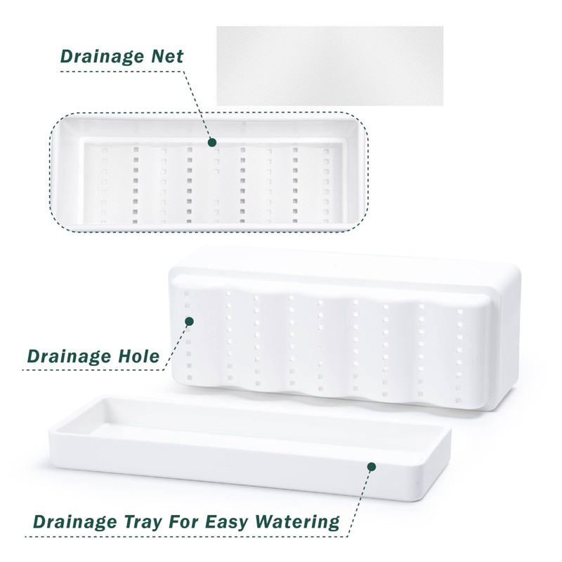 D'vine Dev 12 Inch Window Box Planter, Rectangle Plastic Herb