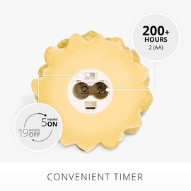 Luminara Rich Gold Glitter Flameless LED Candle North Tree Moving Flame Pillar (3.8" x 6")