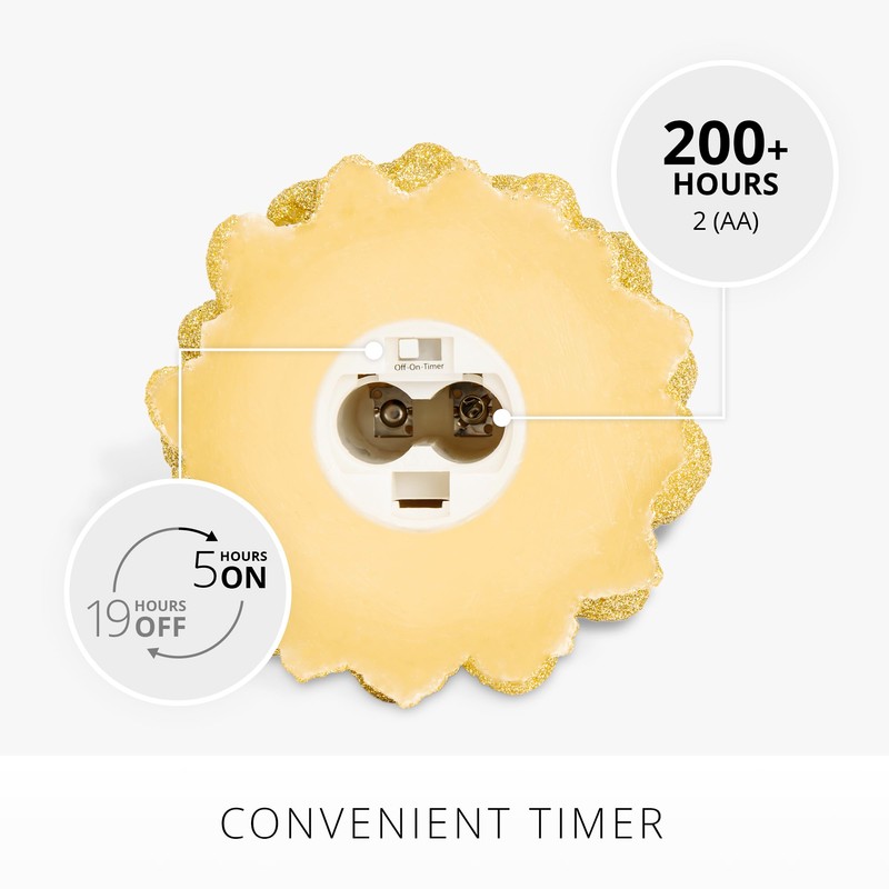 Luminara Rich Gold Glitter Flameless LED Candle North Tree Moving