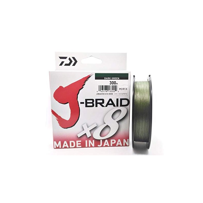 Daiwa – Jbraid 8 Braid 300 Gray Green Size 0.160 mm