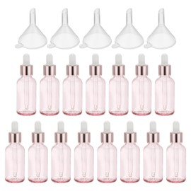 PATIKIL 30ml Glass Dropper Bottle, 15Pcs Leakproof Eye Dropper Essential Oils Sample Liquid Perfume Container with Funnel for Storage Home Travel, Pink