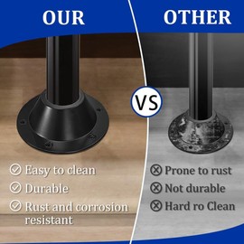 Qarmijaer 2 Pack RV Table Base, RV Pedestal Table Base Flange, Table Leg Base Mount Flush, Table Floor Mounting Base Plate Easy Install Easy to Use