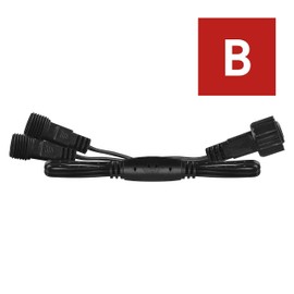 EMOS Connect System Connection Distributor Standard, Extension Part B (without Fairy Lights and Adapter), 0.5 m Y-Splitter for Fairy Lights, IP44 for Indoor and Outdoor Use, Easy Installation, Black