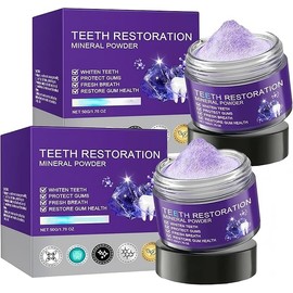 Teeth Restoration Mineral Powder, Whitening and Gum Protection, Fresh Breath Formula, 1.76 oz, 2-Pack