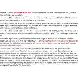 Custom Size 1.5 MM 16 Gauge Waterproof Frosted Matted 90% Transparency PVC Vinyl Tablecloth Protector Marble Wood Surface Protector Table Pad (32 ROUND)