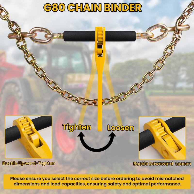 Lechansen Chain Binders With 2 Grab Hooks, 2 Pack G80