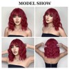 Esmee Short Wave Red Bob Wigs With Fringe Shoulder Length