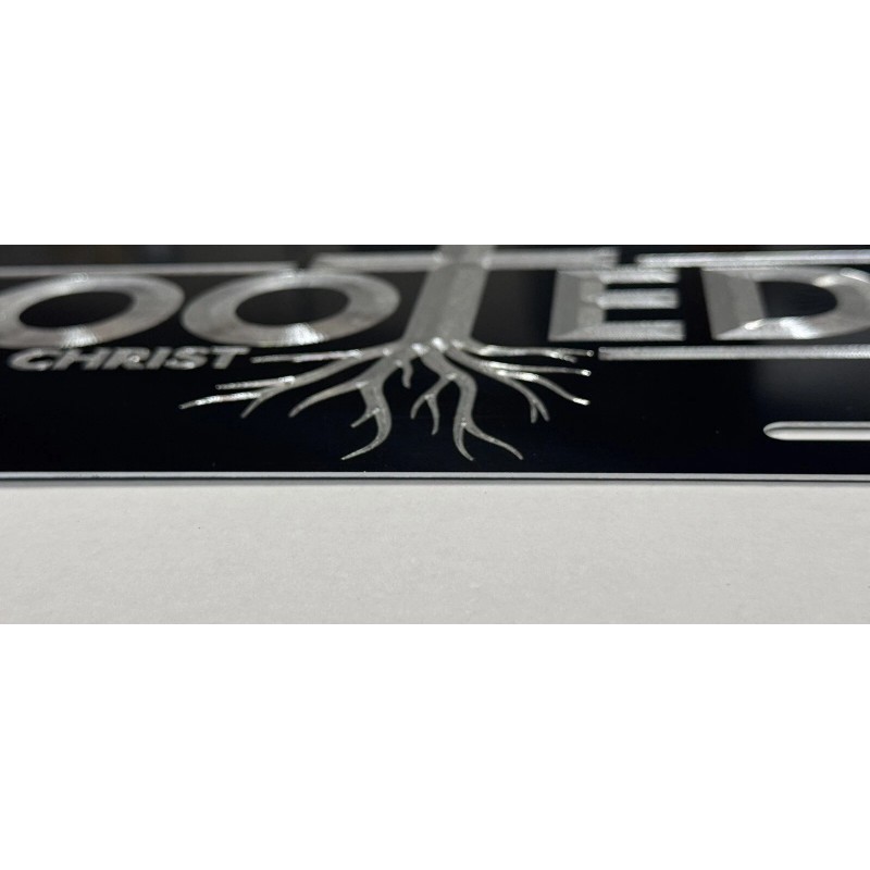 Diamond Etched Products Rooted In Christ Car Tag Diamond Etched