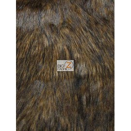 Ecoshag™ Faux Fake Fur Animal Long Pile Fabric - Honey Wolf - Sold by The Yard Costume Fashion Rugs
