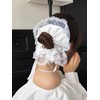 PLwelth Satin Scrunchies for Women White Elastic Hair Ties with